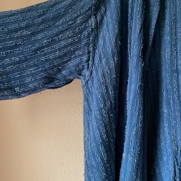 Vintage open front waterfall style heather blue jacket coat - Picture 3 of 6